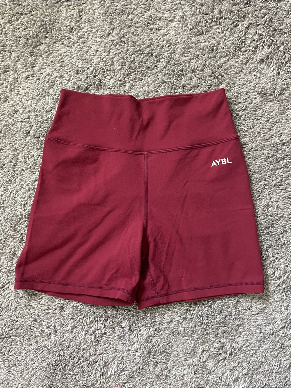 AYBL Burgundy High-Rise Athletic Shorts